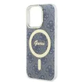 Калъф за iPhone 15 Pro - Guess IML 4G MagSafe (GUHMP15LH4STB) - син