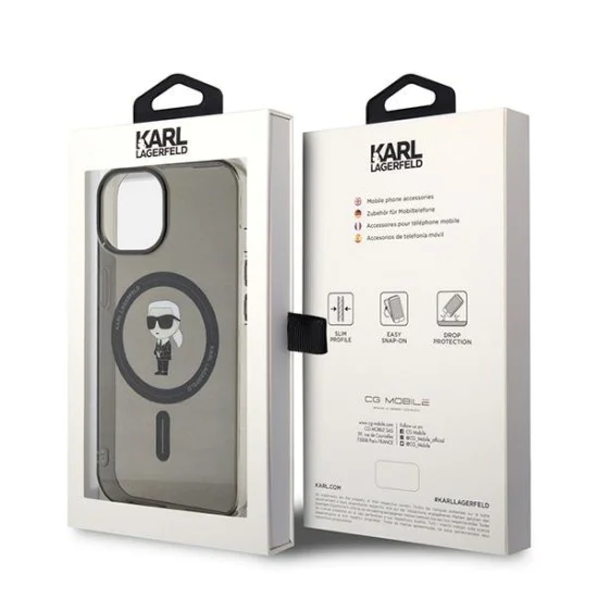 Калъф за iPhone 15 - Karl Lagerfeld IML MagSafe (KLHMP15SHFCKKNOK) - Ikonik