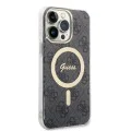 Калъф за iPhone 15 Pro - Guess IML 4G MagSafe (GUHMP15LH4STK) - Черен