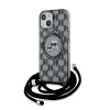 Калъф за iPhone 15 - Karl Lagerfeld IML Crossbody MagSafe (KLHMP15SHCKCKCKLCK) - монограм Karl&Choupette Head
