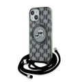 Калъф за iPhone 15 - Karl Lagerfeld IML Crossbody MagSafe (KLHMP15SHCKCKCKLCK) - монограм Karl&Choupette Head