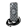 Калъф за iPhone 15 - Karl Lagerfeld IML Crossbody MagSafe (KLHMP15SHCKCKCKLCK) - монограм Karl&Choupette Head
