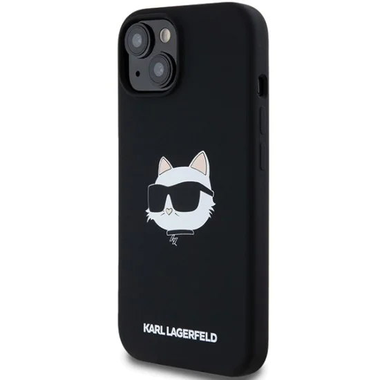 Калъф за iPhone 15 Plus - Karl Lagerfeld Silicone MagSafe (KLHMP15MSCHPPLK) - Choupette Head