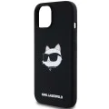 Калъф за iPhone 15 Plus - Karl Lagerfeld Silicone MagSafe (KLHMP15MSCHPPLK) - Choupette Head