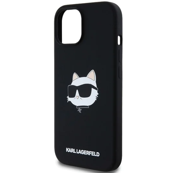 Калъф за iPhone 15 Plus - Karl Lagerfeld Silicone MagSafe (KLHMP15MSCHPPLK) - Choupette Head