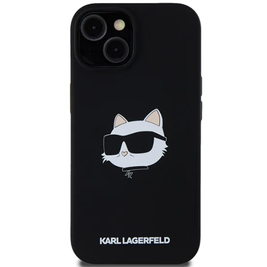 Калъф за iPhone 15 Plus - Karl Lagerfeld Silicone MagSafe (KLHMP15MSCHPPLK) - Choupette Head