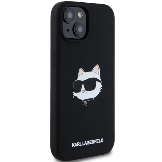 Калъф за iPhone 15 Plus - Karl Lagerfeld Silicone MagSafe (KLHMP15MSCHPPLK) - Choupette Head
