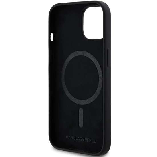 Калъф за iPhone 15 Plus - Karl Lagerfeld Silicone MagSafe (KLHMP15MSCHPPLK) - Choupette Head