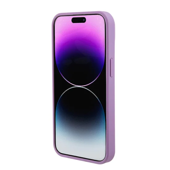 Калъф за iPhone 15 - Guess Leather 4G Stamped (GUHCP15SP4EPMU) - светло лилав