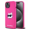 Калъф за iPhone 15 Plus - Karl Lagerfeld Silicone MagSafe (KLHMP15MSCHPPLF) - Fuschia Choupette Head
