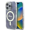 Калъф за iPhone 16 Pro - Guess IML 4G MagSafe (GUHMP16LH4STB) - син