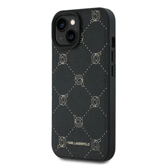 Калъф за IPhone 15 Plus - Karl Lagerfeld Leather MagSafe (KLHMP15MPGKHPHK) - Karl Head