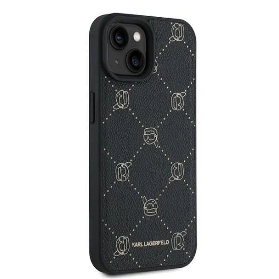 Калъф за IPhone 15 Plus - Karl Lagerfeld Leather MagSafe (KLHMP15MPGKHPHK) - Karl Head