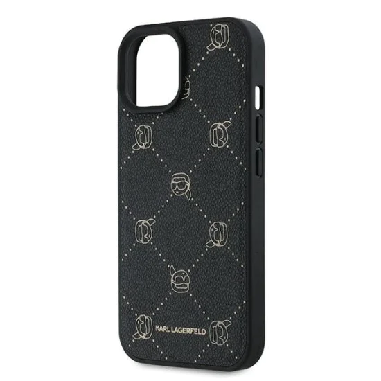 Калъф за IPhone 15 Plus - Karl Lagerfeld Leather MagSafe (KLHMP15MPGKHPHK) - Karl Head