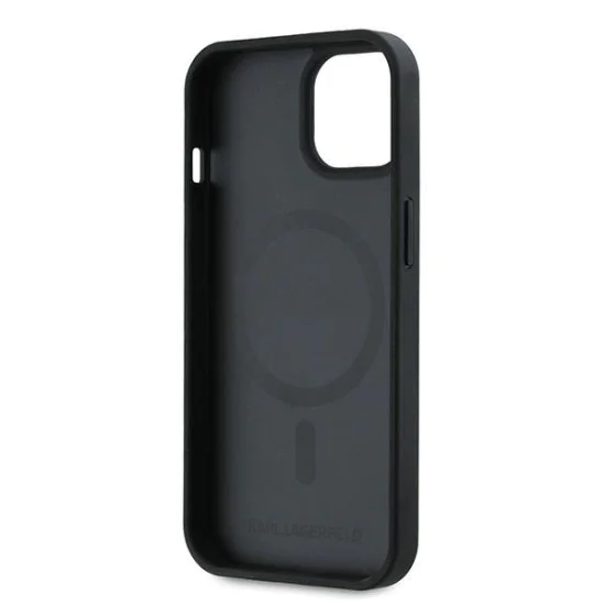 Калъф за IPhone 15 Plus - Karl Lagerfeld Leather MagSafe (KLHMP15MPGKHPHK) - Karl Head