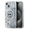 Калъф за iPhone 15 Plus - Karl Lagerfeld Liquid Glitter MagSafe (KLHMP15MLGCHSGH) - Transparent Choupette Head