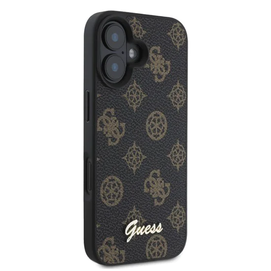 Калъф за iPhone 16 - Guess Peony Script MagSafe (GUHMP16SPGPYSK) - Черен