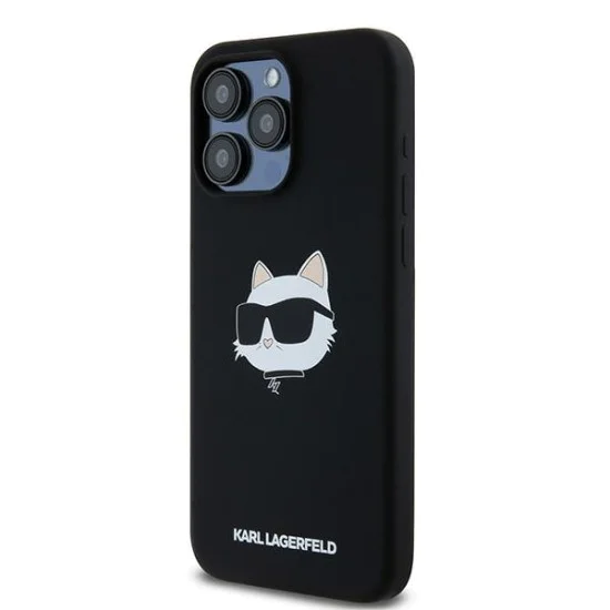 Калъф за iPhone 15 Pro - Karl Lagerfeld Silicone MagSafe (KLHMP15LSCHPPLK) - Choupette Head