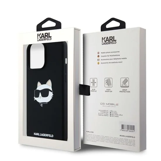 Калъф за iPhone 15 Pro - Karl Lagerfeld Silicone MagSafe (KLHMP15LSCHPPLK) - Choupette Head