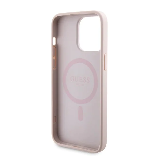 Калъф за iPhone 15 Pro Max - Guess Hardcase Powerbank MagSafe (GUBPM5P1515X4GEMGP) - Розов