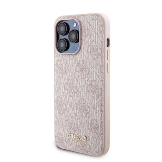 Калъф за iPhone 15 Pro Max - Guess Hardcase Powerbank MagSafe (GUBPM5P1515X4GEMGP) - Розов
