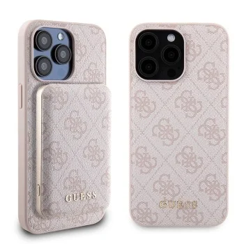 Калъф за iPhone 15 Pro Max - Guess Hardcase Powerbank MagSafe (GUBPM5P1515X4GEMGP) - Розов
