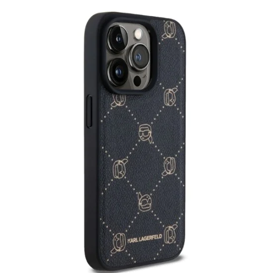 Калъф за IPhone 15 Pro - Karl Lagerfeld Leather MagSafe (KLHMP15LPGKHPHK) - Karl Head
