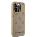 Калъф за IPhone 15 Pro - Karl Lagerfeld Leather MagSafe (KLHMP15LPGKHPHE) - Beige Karl Head