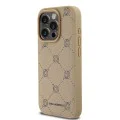 Калъф за IPhone 15 Pro - Karl Lagerfeld Leather MagSafe (KLHMP15LPGKHPHE) - Beige Karl Head