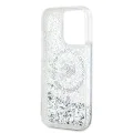 Калъф за iPhone 15 Pro - Karl Lagerfeld Liquid Glitter MagSafe (KLHMP15LLLLGKISGH) - Transparent Karl Head