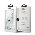 Калъф за iPhone 15 Pro - Karl Lagerfeld Liquid Glitter MagSafe (KLHMP15LLLLGKISGH) - Transparent Karl Head