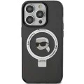 Калъф за iPhone 15 Pro - Karl Lagerfeld Hardcase Ring Stand MagSafe (KLHMP15LHHMRSKKHK) - Karl Head