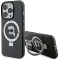 Калъф за iPhone 15 Pro - Karl Lagerfeld Hardcase Ring Stand MagSafe (KLHMP15LHHMRSKKHK) - Karl Head