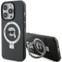 Калъф за iPhone 15 Pro - Karl Lagerfeld Hardcase Ring Stand MagSafe (KLHMP15LHHMRSKKHK) - Karl Head