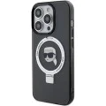 Калъф за iPhone 15 Pro - Karl Lagerfeld Hardcase Ring Stand MagSafe (KLHMP15LHHMRSKKHK) - Karl Head