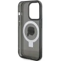 Калъф за iPhone 15 Pro - Karl Lagerfeld Hardcase Ring Stand MagSafe (KLHMP15LHHMRSKKHK) - Karl Head