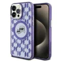 Калъф за iPhone 15 Pro - Karl Lagerfeld IML MagSafe (KLHMP15LHHMCKKMHU) - лилав монограм Karl&Choupette Head