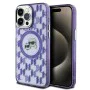 Калъф за iPhone 15 Pro - Karl Lagerfeld IML MagSafe (KLHMP15LHHMCKKMHU) - лилав монограм Karl&Choupette Head