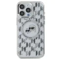 Калъф за iPhone 15 Pro - Karl Lagerfeld IML MagSafe (KLHMP15LHMCKMMHT) - Прозрачен монограм Karl&Choupette Head