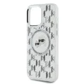 Калъф за iPhone 15 Pro - Karl Lagerfeld IML MagSafe (KLHMP15LHMCKMMHT) - Прозрачен монограм Karl&Choupette Head