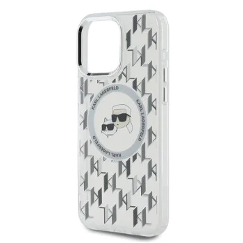 Калъф за iPhone 15 Pro - Karl Lagerfeld IML MagSafe (KLHMP15LHMCKMMHT) - Прозрачен монограм Karl&Choupette Head