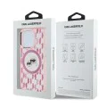 Калъф за iPhone 15 Pro - Karl Lagerfeld IML MagSafe (KLHMP15LHHMCKKMHP) - розов монограм Karl&Choupette Head