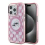 Калъф за iPhone 15 Pro - Karl Lagerfeld IML MagSafe (KLHMP15LHHMCKKMHP) - розов монограм Karl&Choupette Head