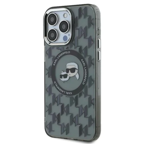 Калъф за iPhone 15 Pro - Karl Lagerfeld IML MagSafe (KLHMP15LHHMCKKMHK) - монограм Karl&Choupette Head