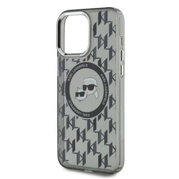 Калъф за iPhone 15 Pro - Karl Lagerfeld IML MagSafe (KLHMP15LHHMCKKMHK) - монограм Karl&Choupette Head