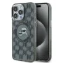 Калъф за iPhone 15 Pro - Karl Lagerfeld IML MagSafe (KLHMP15LHHMCKKMHK) - монограм Karl&Choupette Head