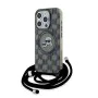Калъф за iPhone 15 Pro - Karl Lagerfeld IML Crossbody MagSafe (KLHMP15LHCKCKCKCKLCK) - монограм Karl&Choupette Head