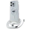 Калъф за iPhone 15 Pro - Karl Lagerfeld IML Crossbody MagSafe (KLHMP15SLHCHCCHCHNT) - Transparent Choupette Head&Cord