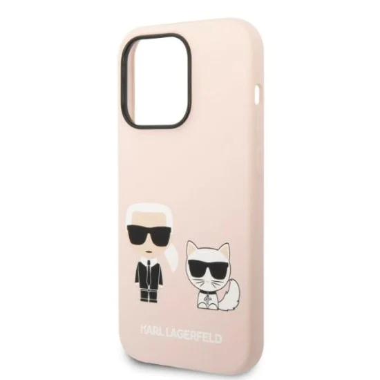 Калъф за iPhone 14 Pro Max - Karl Lagerfeld Silicone MagSafe (KLHMP14XSSKCI) - Light Pink Karl&Choupette