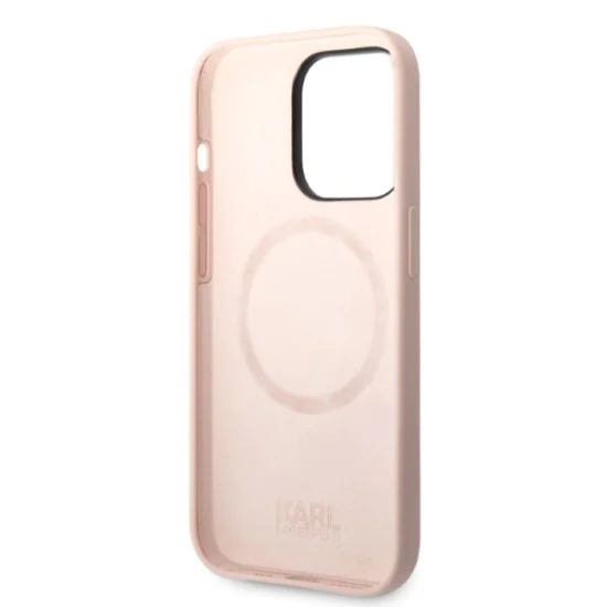 Калъф за iPhone 14 Pro Max - Karl Lagerfeld Silicone MagSafe (KLHMP14XSSKCI) - Light Pink Karl&Choupette